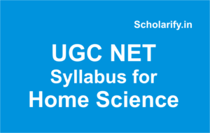 UGC NET Syllabus for Home Science