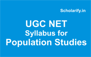 UGC NET Syllabus Population Studies
