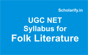 ugc net syllabus for Folk Literature